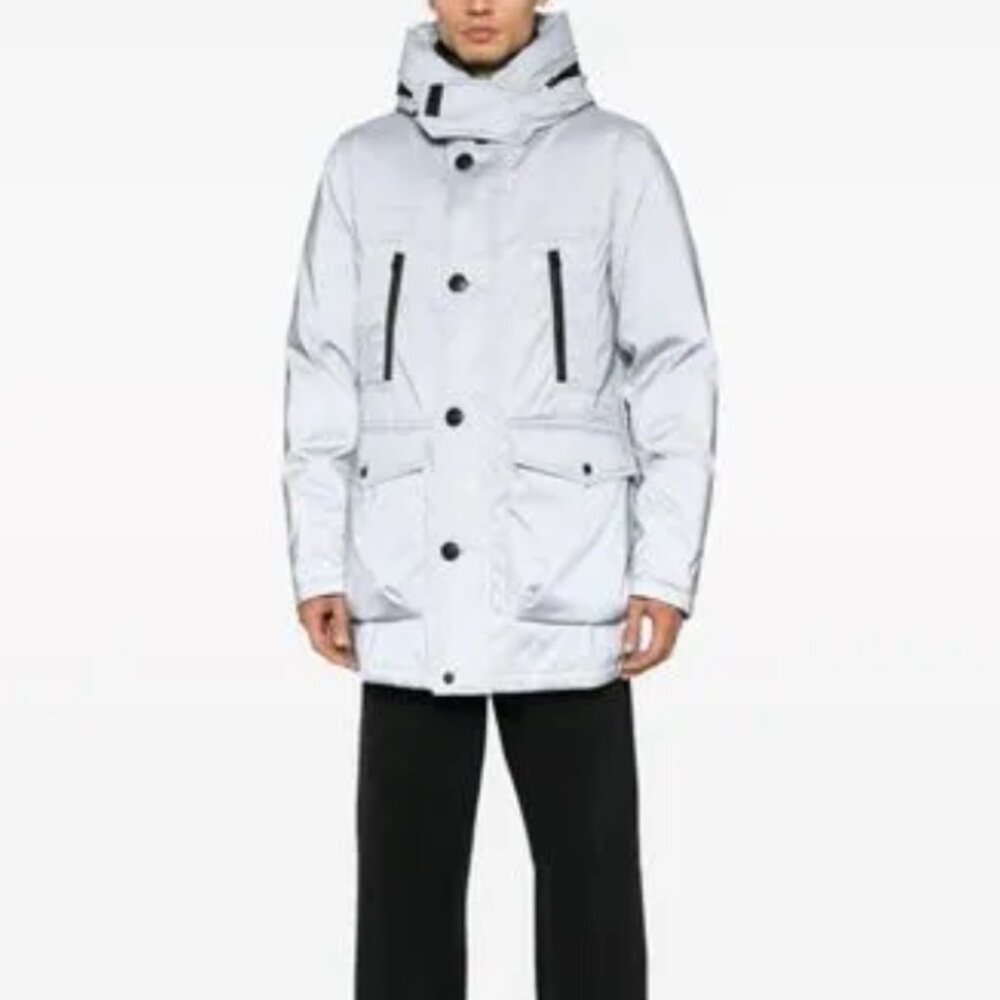 $1,320! NWT Men's Woolrich Arctic Reflective Parka Evolution Olmetex Silver - L